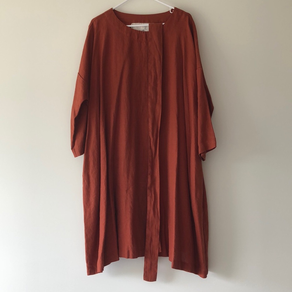 NEW notPERFECTLINEN Linen dress with DROP SHOULDER long sleeves